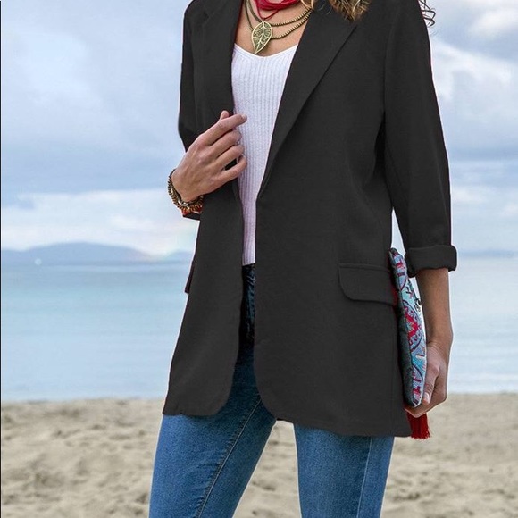 CASUAL LONG SLEEVE SUIT COLLAR JACKET - Picture 2 of 4